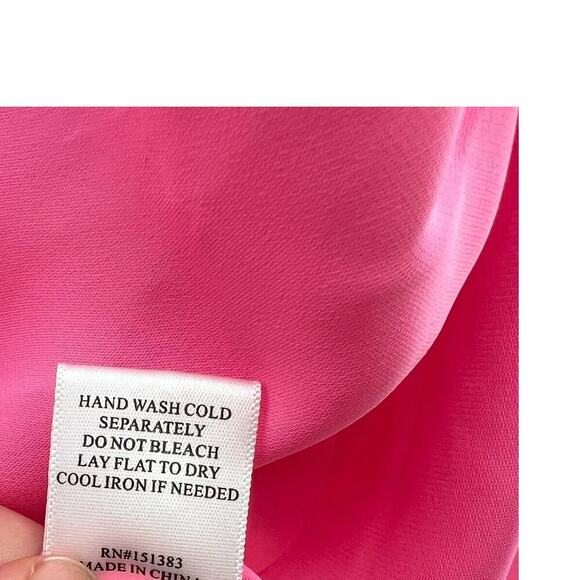 Current Air Los Angeles Pink V-Neck Short Puff Sleeve Blouse Size XS - Picture 11 of 11